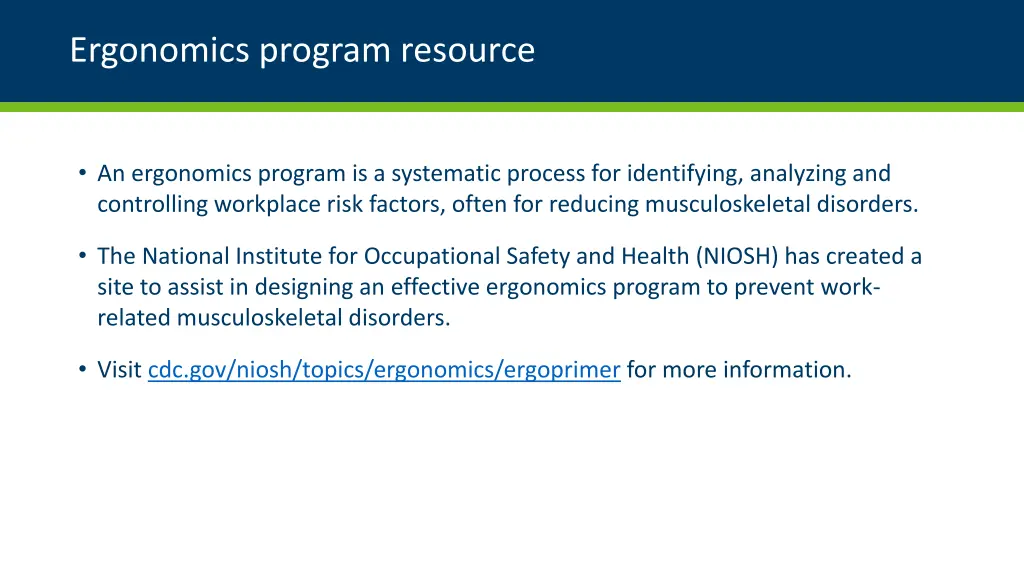 ergonomics program resource