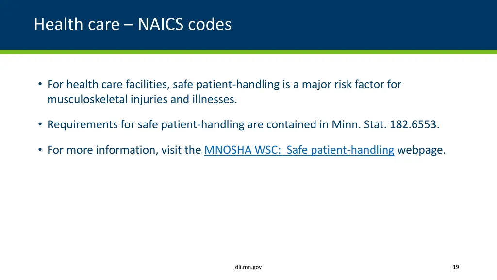 health care naics codes