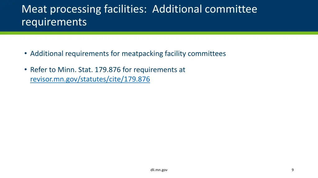 meat processing facilities additional committee