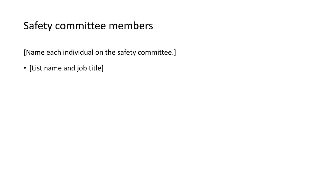 safety committee members