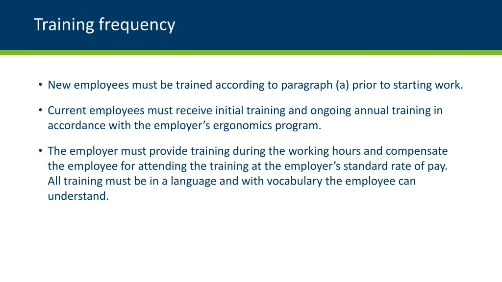 training frequency