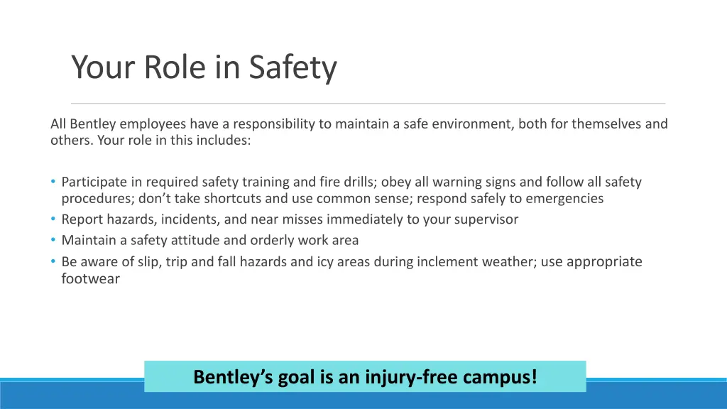 your role in safety