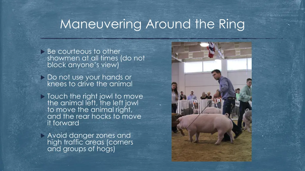 maneuvering around the ring