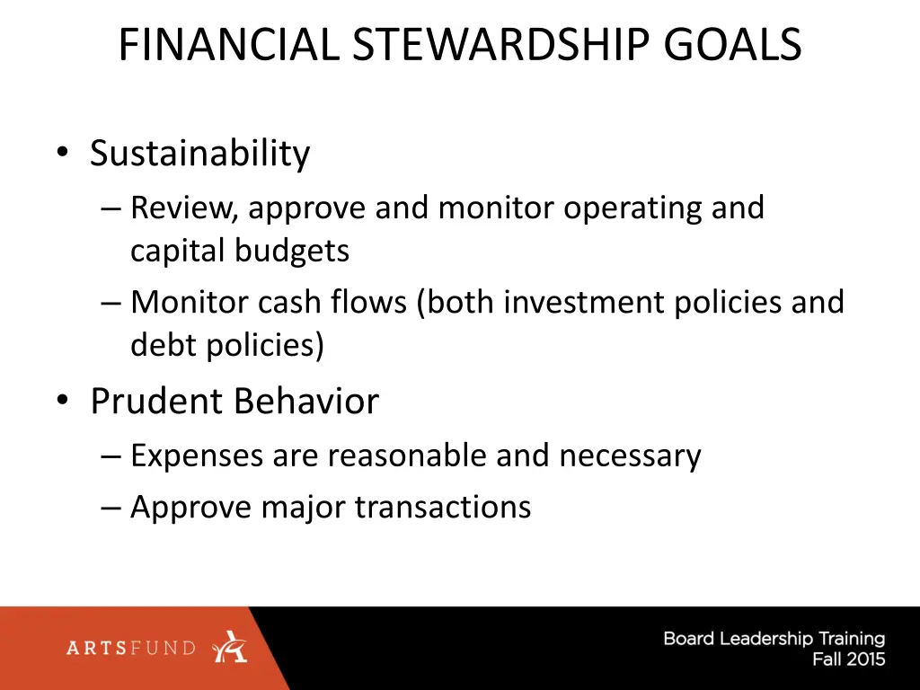 financial stewardship goals 1