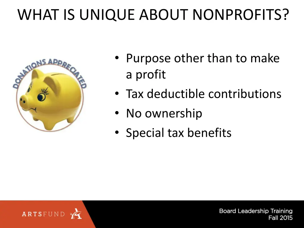 what is unique about nonprofits