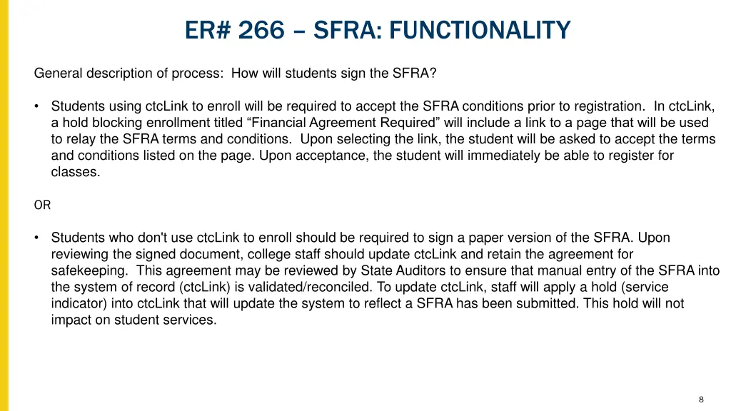 er 266 sfra functionality 2