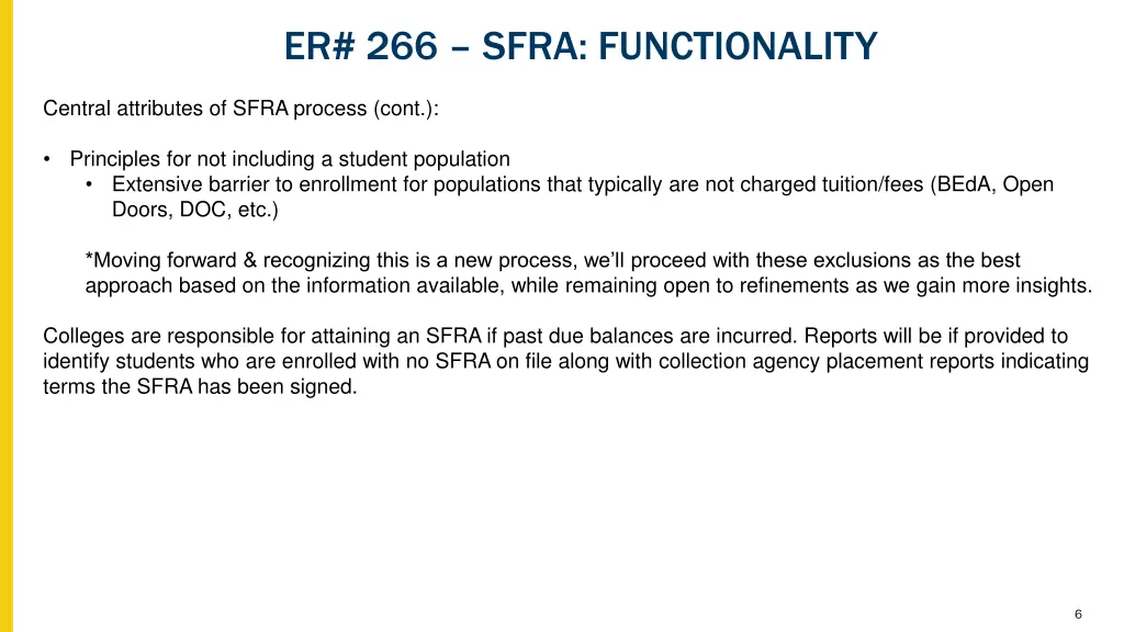 er 266 sfra functionality