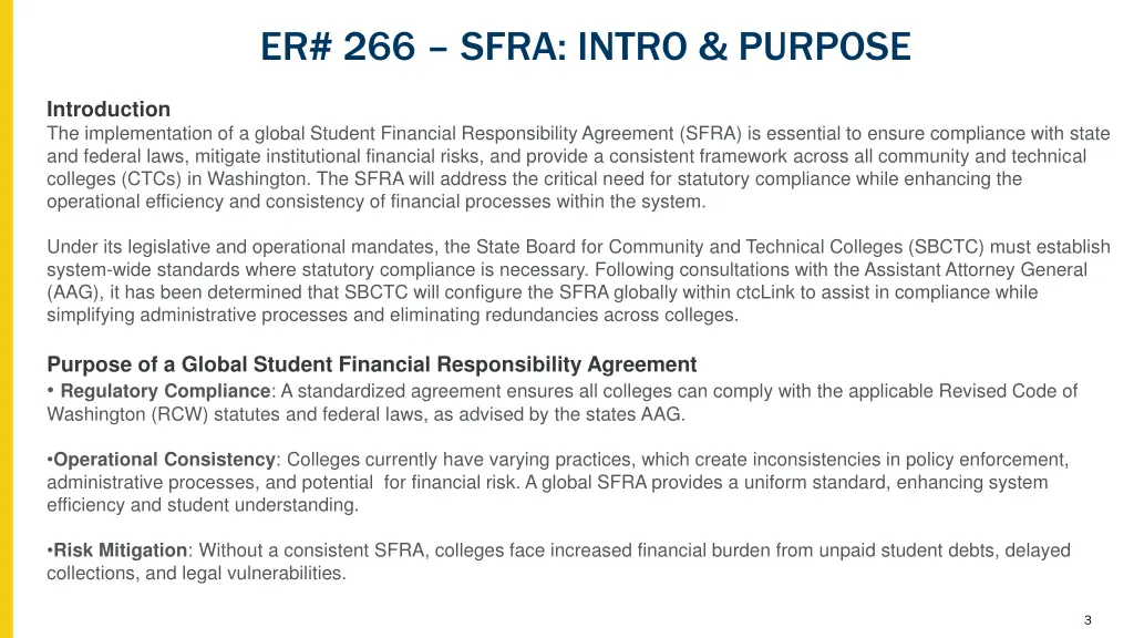 er 266 sfra intro purpose