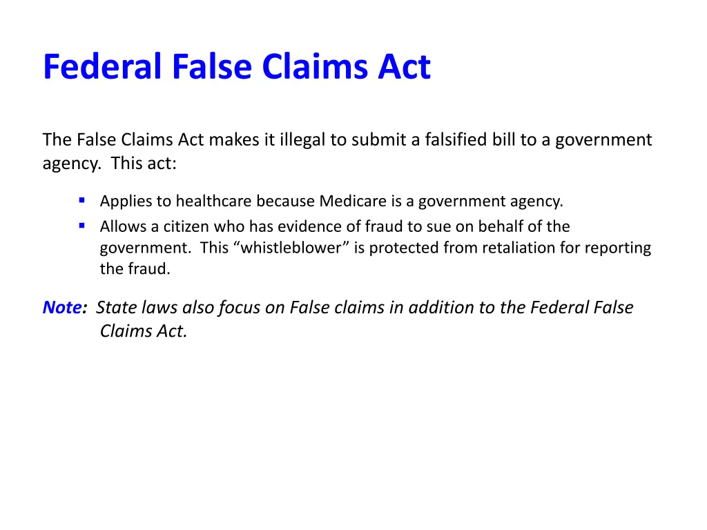 federal false claims act