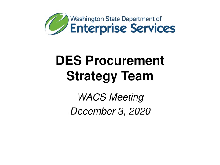 des procurement strategy team