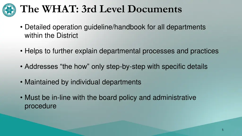 the what 3rd level documents