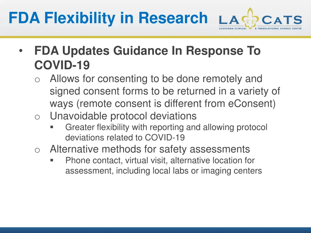 fda flexibility in research