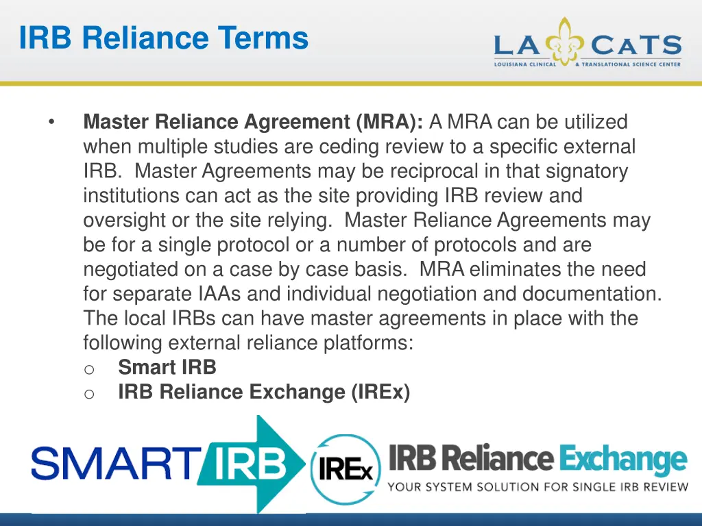 irb reliance terms 1