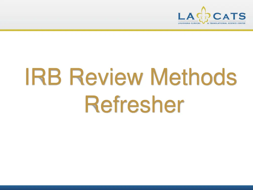 irb review methods refresher