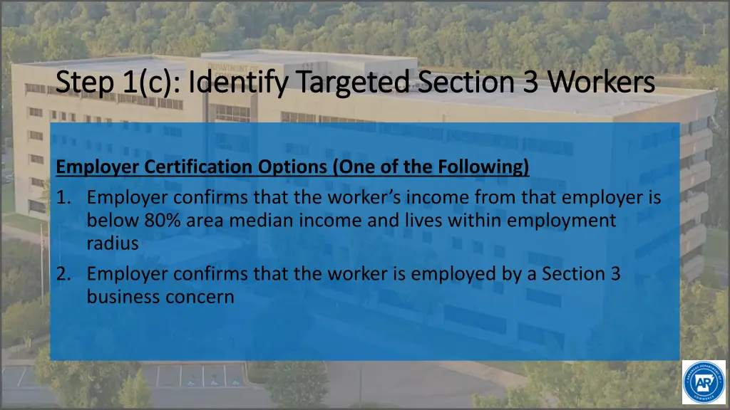 step 1 c identify targeted section 3 workers step 1