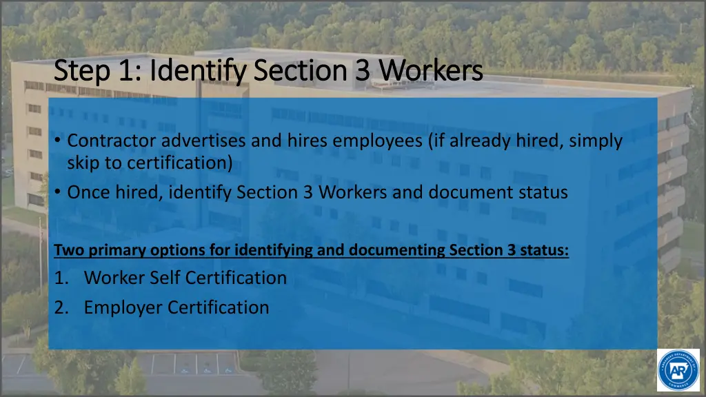 step 1 identify section 3 workers step 1 identify