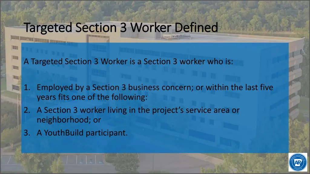 targeted section 3 worker defined targeted