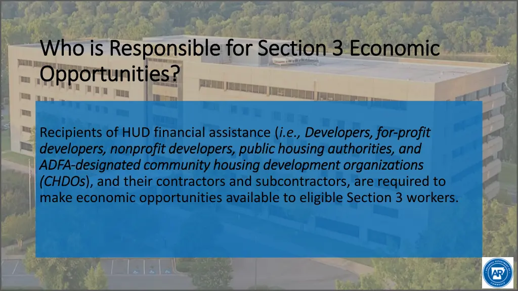 who is responsible for section 3 economic