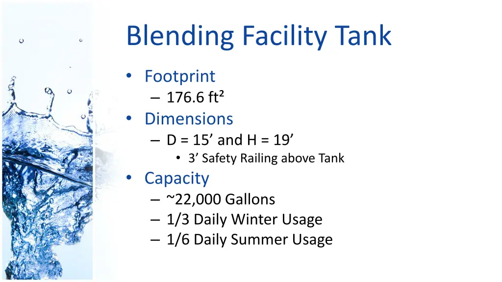 blending facility tank