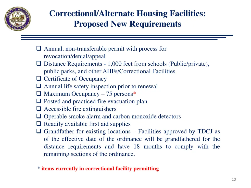 correctional alternate housing facilities