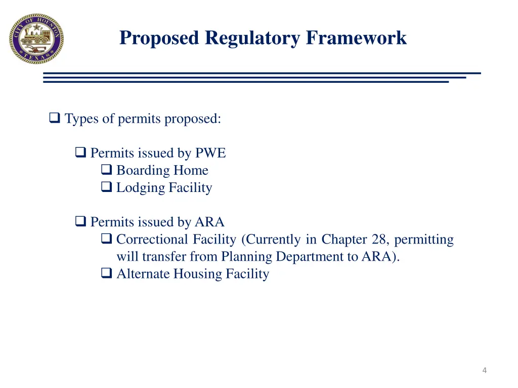 proposed regulatory framework