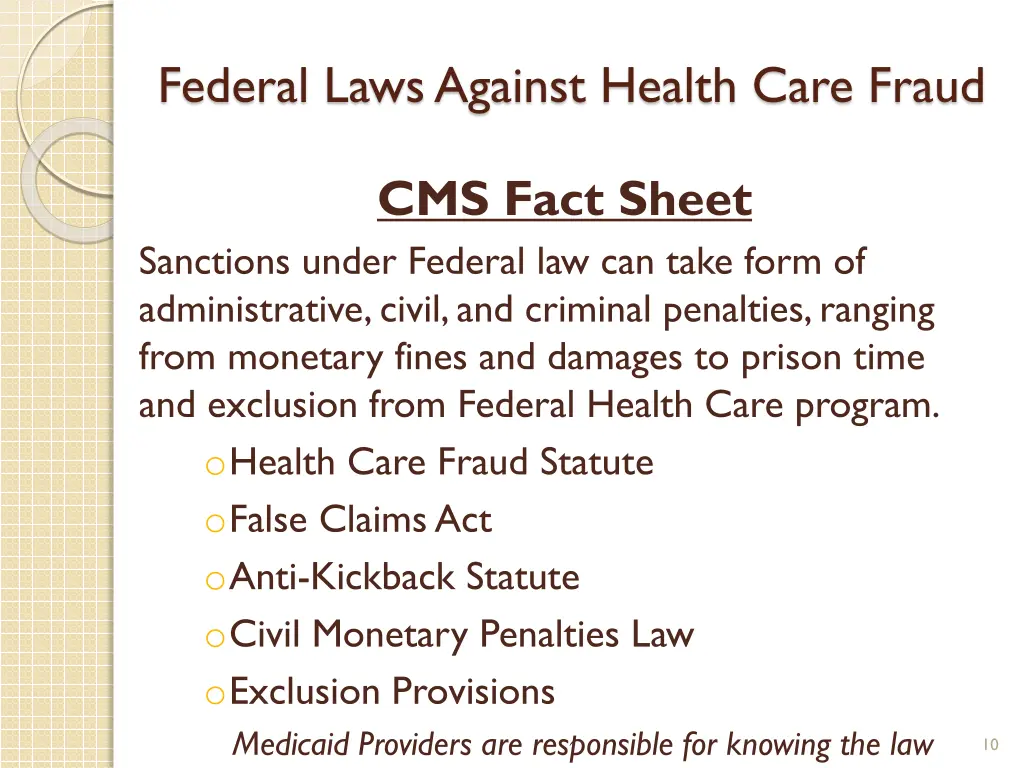 federal laws against health care fraud 2