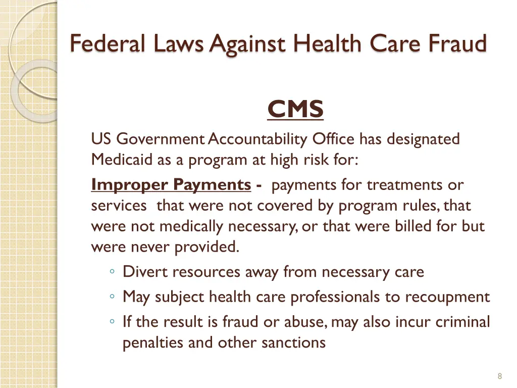 federal laws against health care fraud