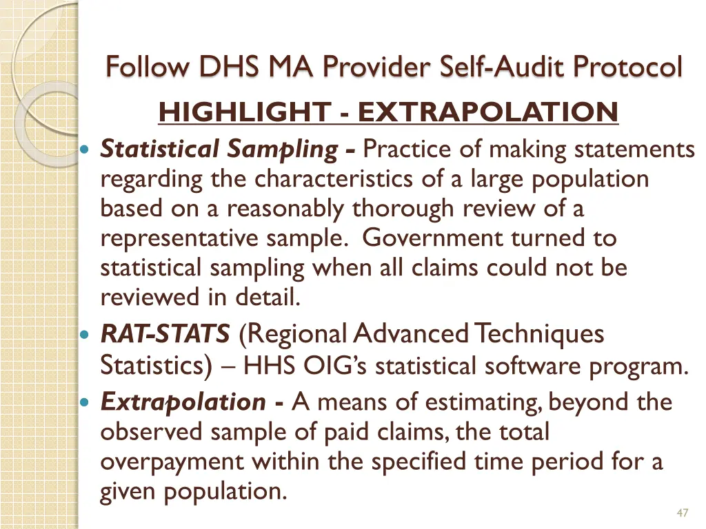 follow dhs ma provider self audit protocol