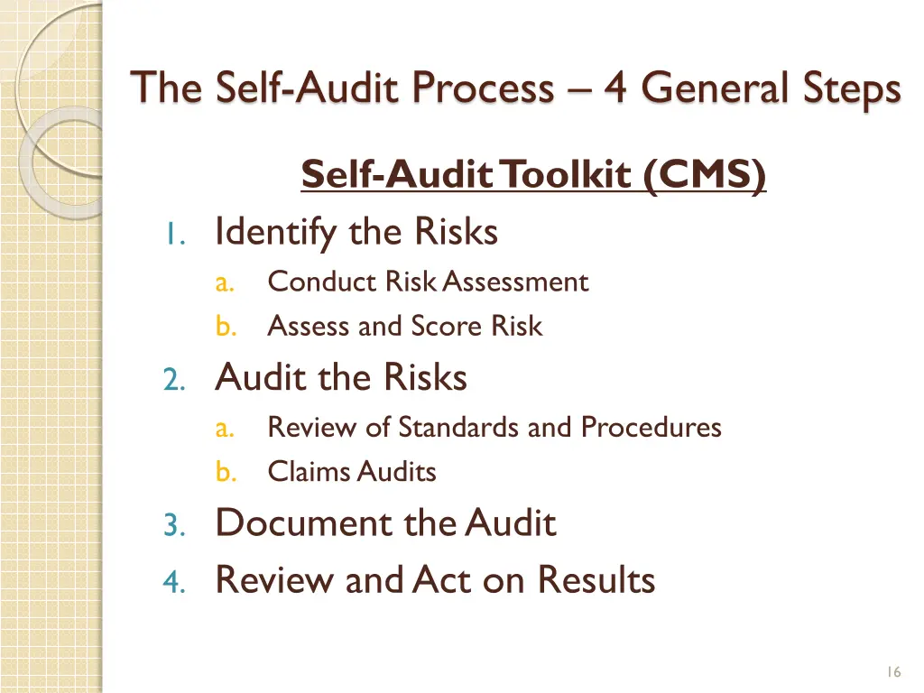 the self audit process 4 general steps