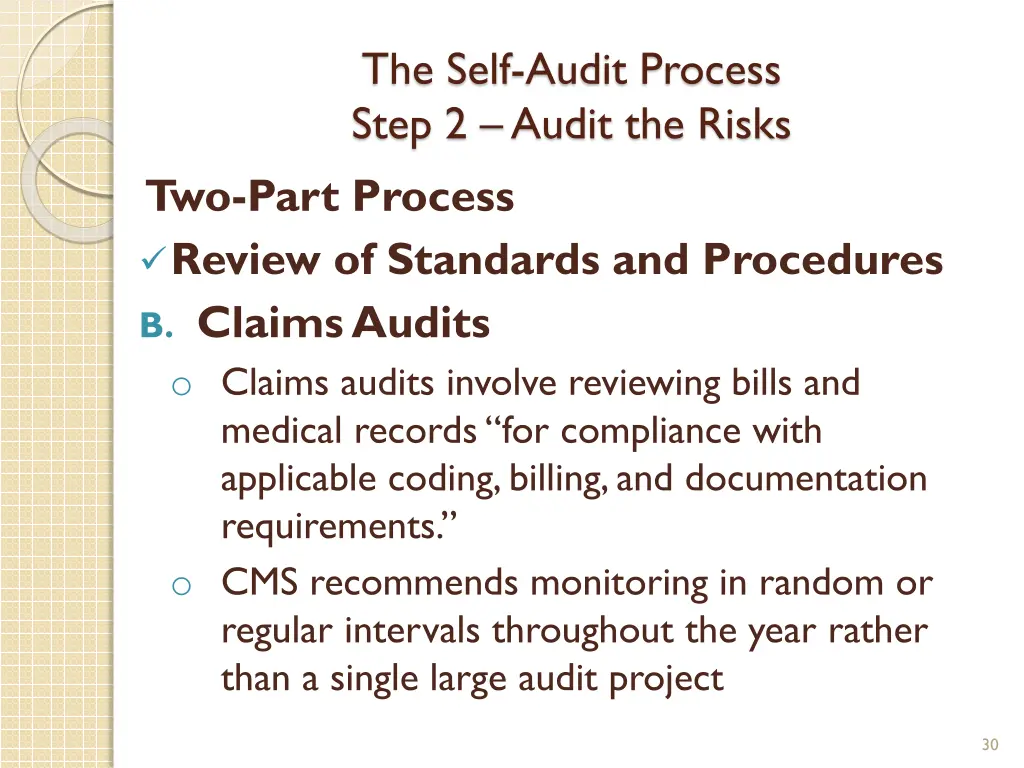 the self audit process step 2 audit the risks 5