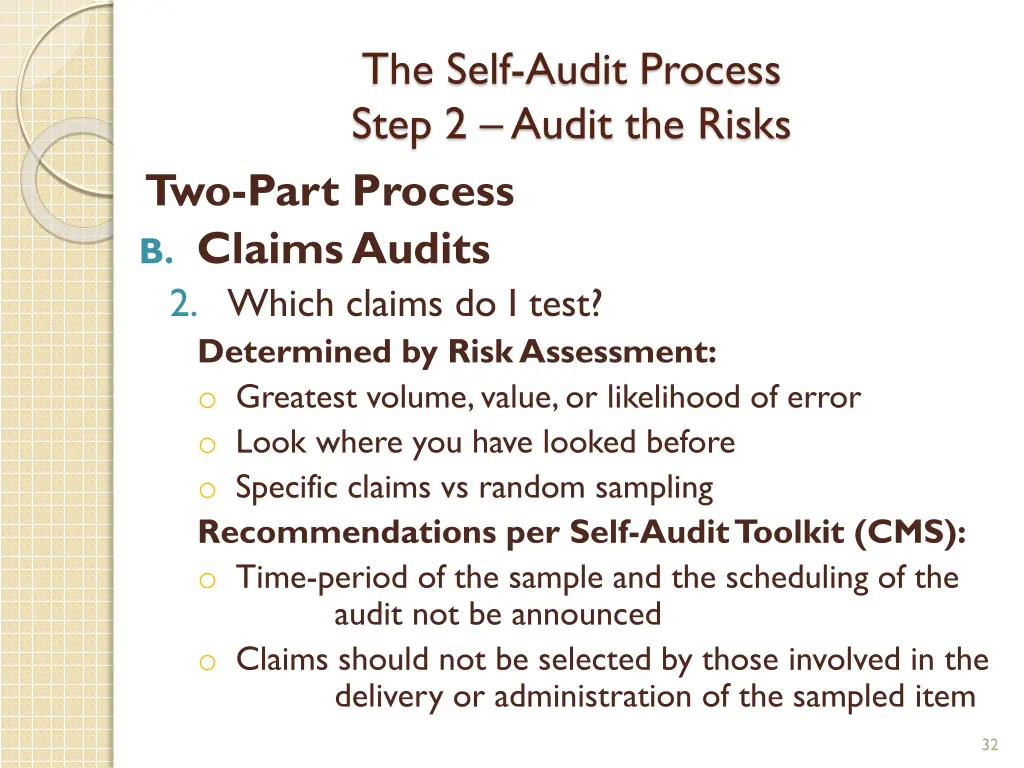 the self audit process step 2 audit the risks 7