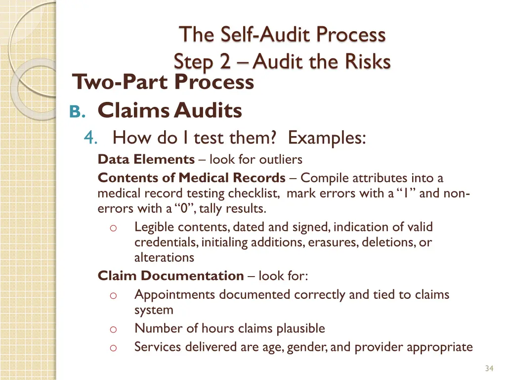the self audit process step 2 audit the risks 9