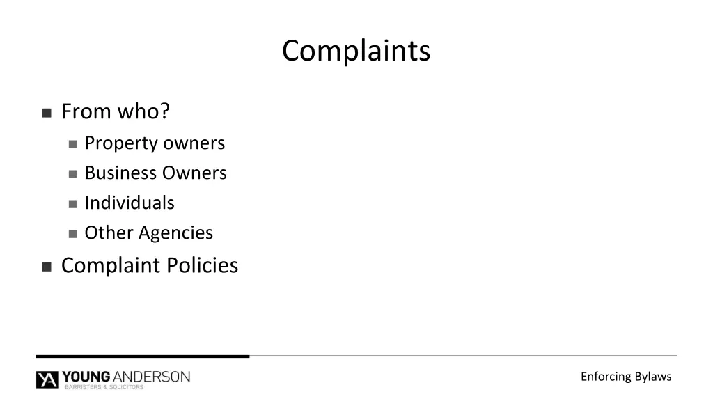 complaints