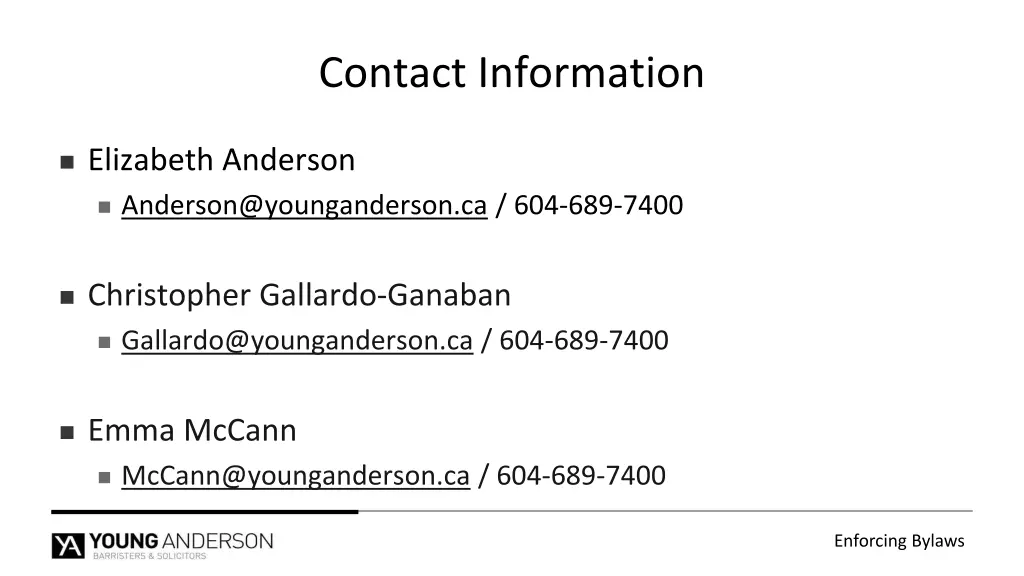 contact information