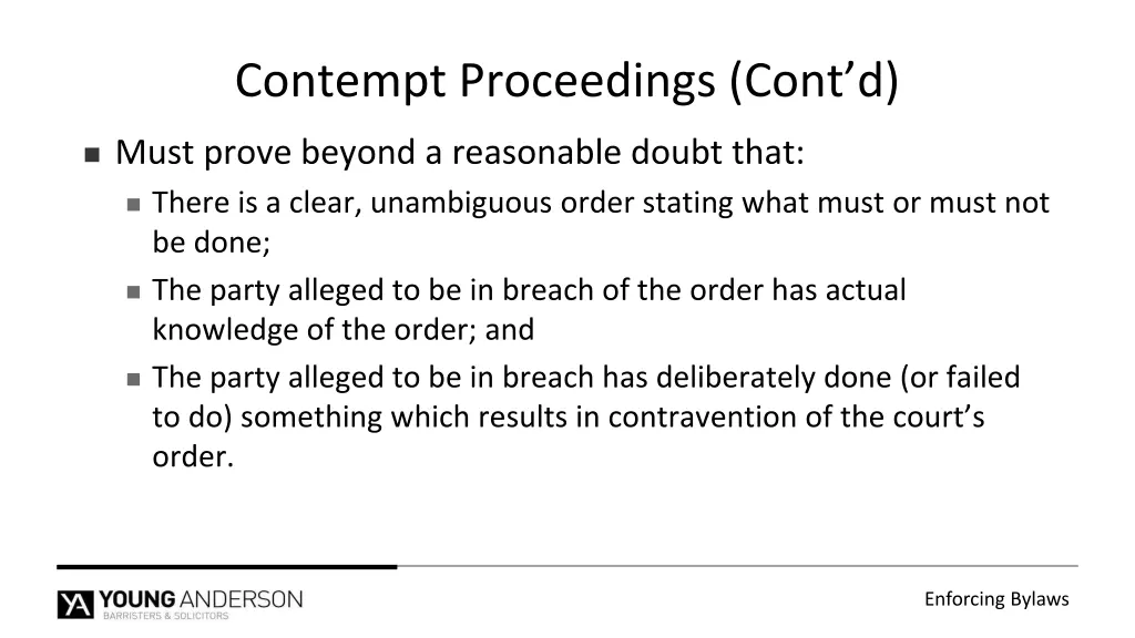 contempt proceedings cont d