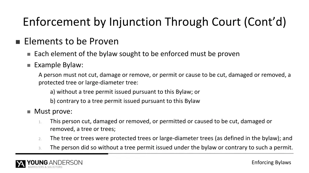enforcement by injunction through court cont d 2