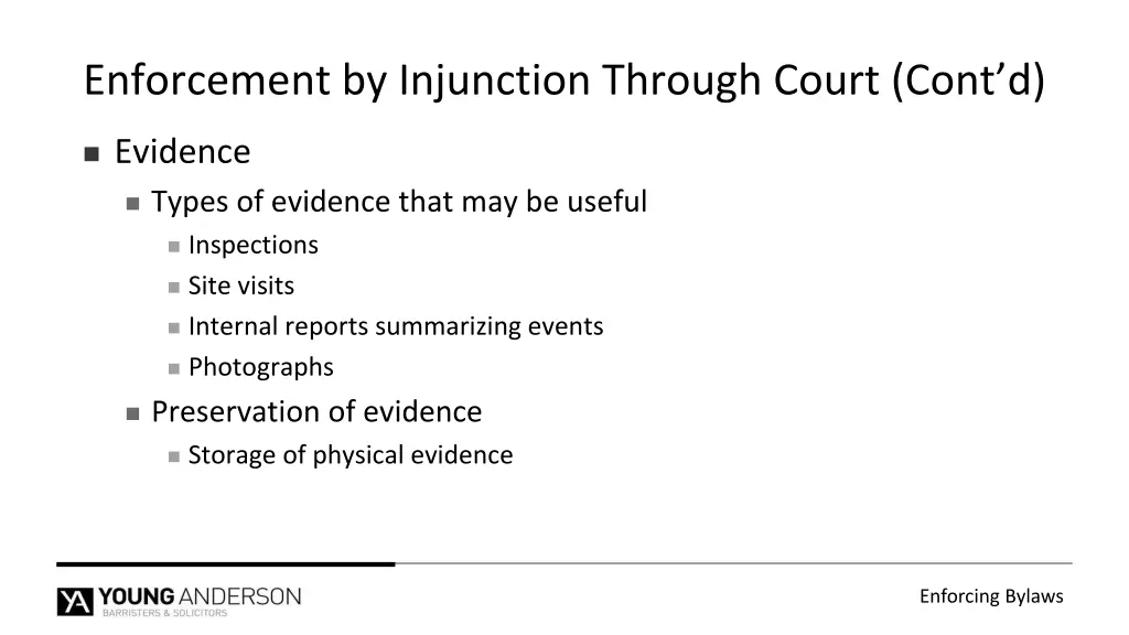enforcement by injunction through court cont d 3
