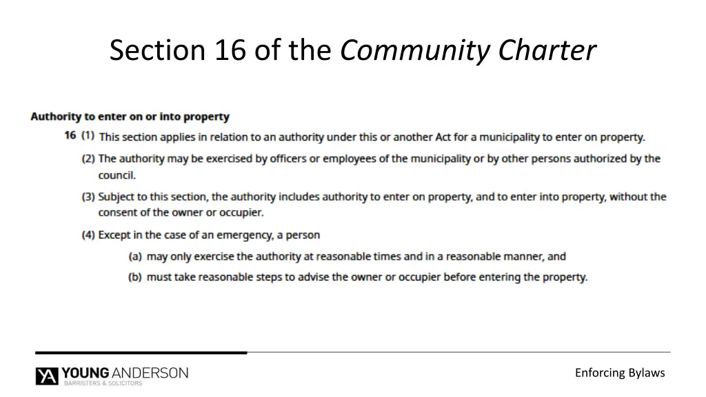 section 16 of the community charter