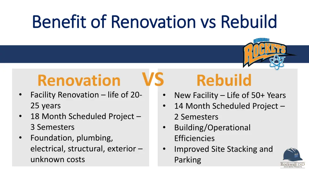 benefit of renovation vs rebuild benefit