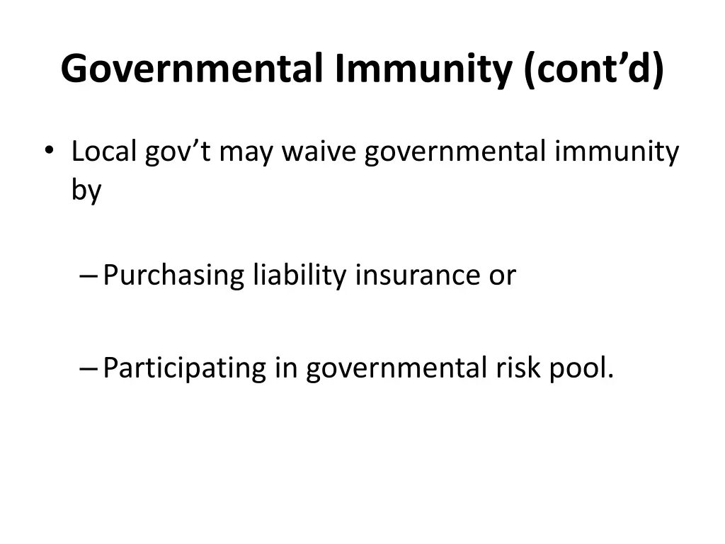 governmental immunity cont d 4