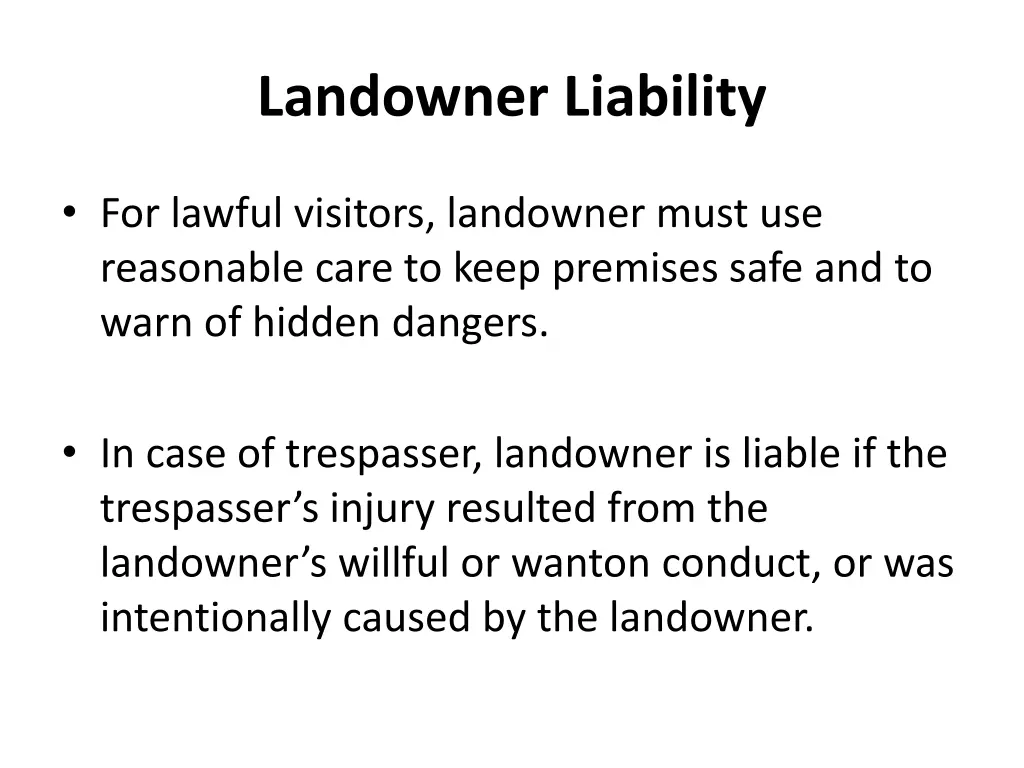 landowner liability