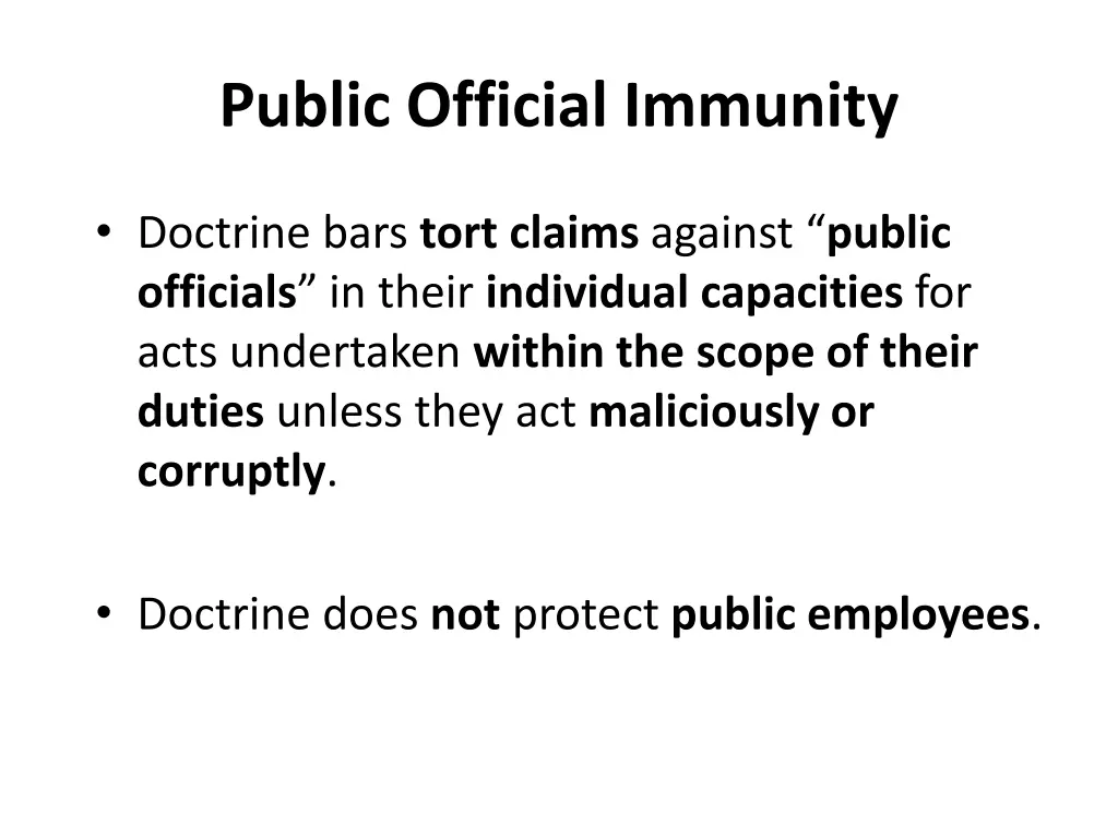 public official immunity