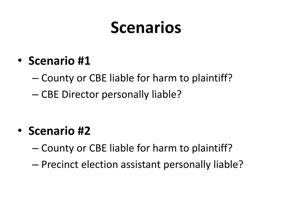 scenarios