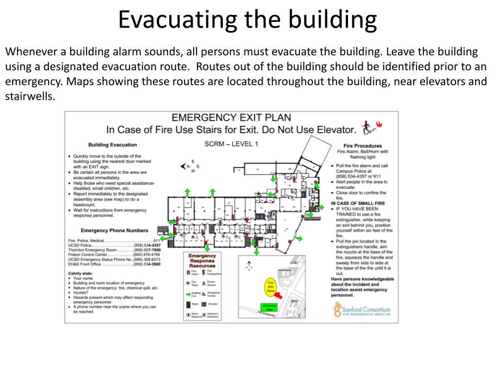 evacuating the building