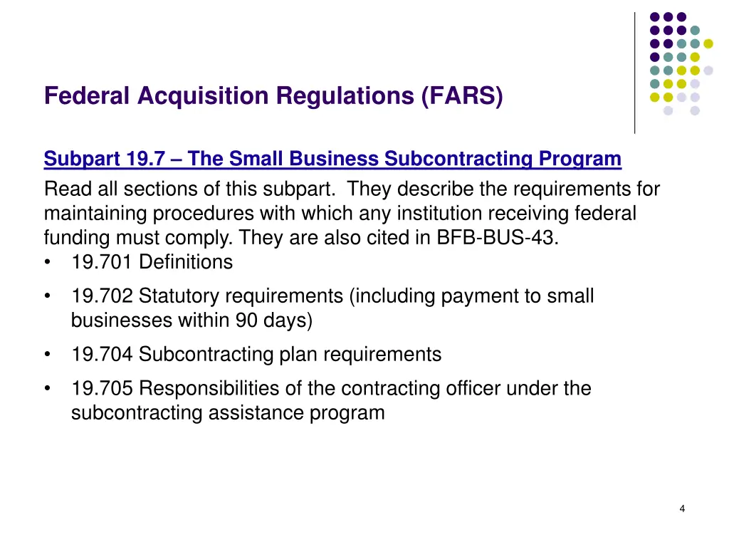 federal acquisition regulations fars