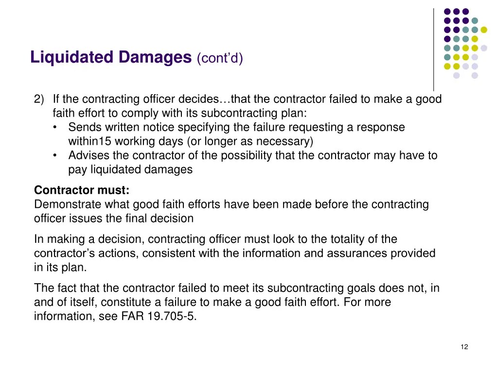 liquidated damages cont d