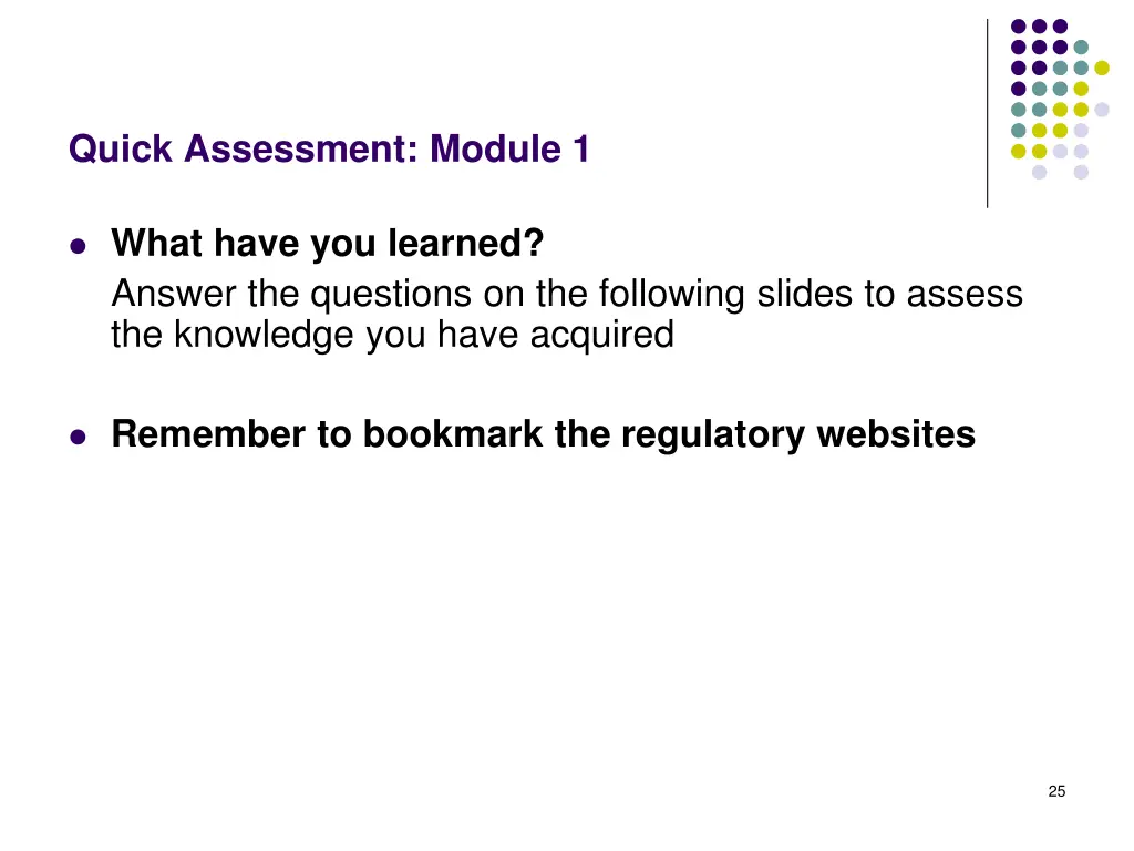 quick assessment module 1