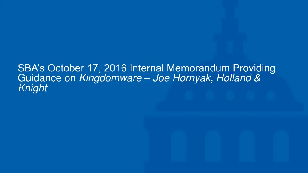 sba s october 17 2016 internal memorandum
