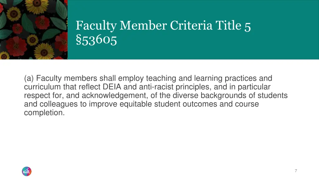 faculty member criteria title 5 53605