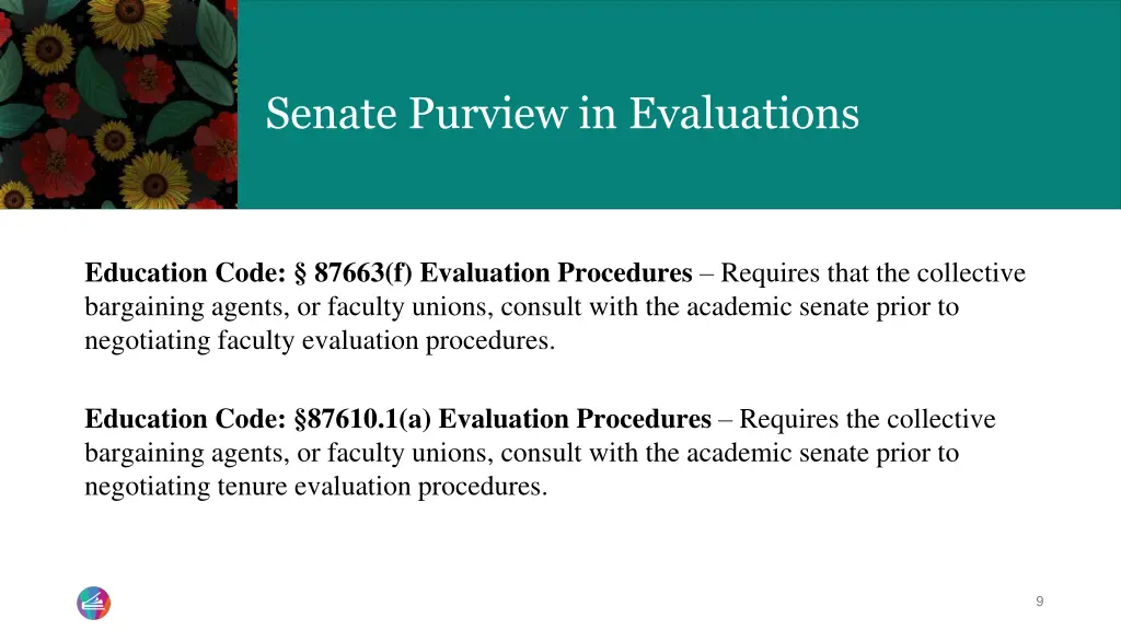 senate purview in evaluations